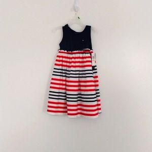 Tommy Hilfiger Red White & Blue Striped Dress Toddler's‎ Girls 2T Sleeveless NWT